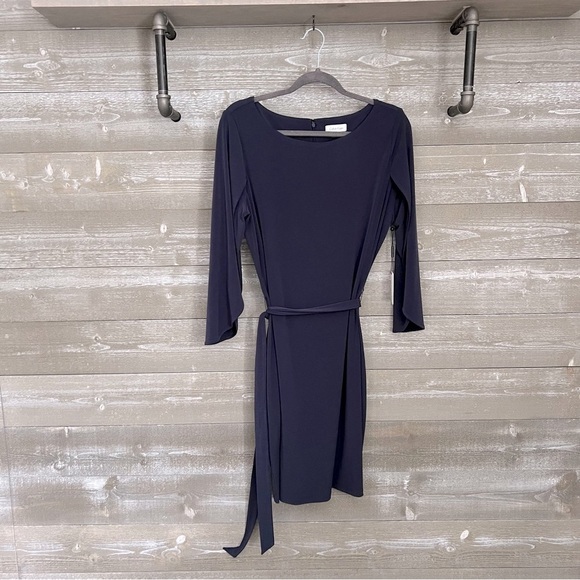 Calvin Klein | Navy Long Sleeve Tunic Dress & Belt Size 14 - Picture 10 of 11